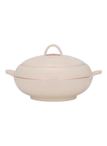 Omega Gold Double Wall Insulated Casserole, Firm Twist Lock   RF11153   Strong Handles   3500ml Double Wall Insulated Serving Pot, Chapati Storage Box, Roti Serving Pot, Chapati Dabba Beige 27.8x27.8x19.6cmcm