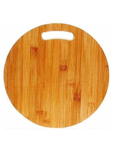 Round Bamboo Cutting Board, Chopping Board Kitchen, Home and Everyday use, Natural Bamboo   34 x 34 cm