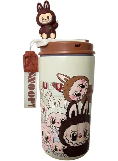 316 Stainless Steel Cartoon Thermos Cup &acirc;&euro;&ldquo; Double-Wall Vacuum Insulated Coffee Mug, Portable Travel Tumbler for Car &amp; Outdoor Use, Leak-Proof Thermal Bottle for Hot &amp; Cold Drinks. (White)
