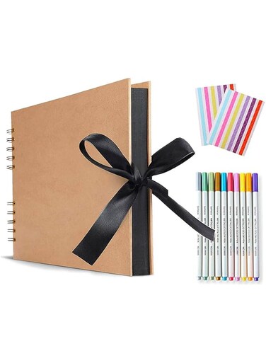 conobo DIY Scrapbook Photo Album, Wedding Guest Book, DIY Handmade Album Anniversary Travel Memory Scrapbooking with Accessory Kit, Kraft Paper Photo Album for Wedding Valentines Day