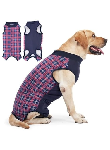 KOWVOWZ Dog Recovery Suit, Long Sleeve Dog Bodysuit After Surgery, Soft Dog Surgical Bodysuit for Shedding Skin Disease Wound Protection, Pet Shirt Dog Cone Alternative, Prevent Licking (XS 1-2KG)