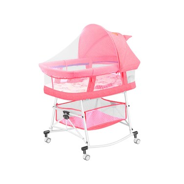 3 in 1 Portable Baby Sleeper Rocking Cradle Bed pink