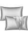 Satin Silk Pillow Case Cover for Hair and Skin, Soft Breathable Smooth Both Sided Silk Pillow Cover Pair (Queen - 50 x 75cm - 2pcs - Silver)