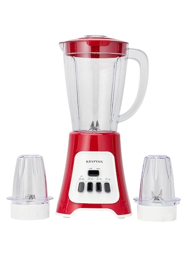 Krypton 3 in 1 Blender, 6 Speed Selection, 400W Motor, KNB6291 Stainless Steel Blade 1.5L Jar, Grinder &amp; Chopper, white&amp;red