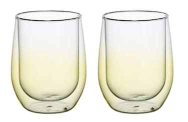 BLACKSTONE Double Wall Glass Cups Set of 2 – 300ml Borosilicate Insulated Coffee & Tea Glass Tumblers, Heat Resistant Double Layer Drink Glass, DG517 (AMBER)