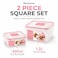 BLACKSTONE Square Plastic Food Storage Container Set for Leftovers, Meal Prep and Snacks, 600ml and 1.2L, BPA-Free, 2 Pieces