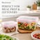 BLACKSTONE Square Plastic Food Storage Container Set for Leftovers, Meal Prep and Snacks, 600ml and 1.2L, BPA-Free, 2 Pieces
