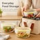 BLACKSTONE Round Glass Food Storage Container Set, 3 Pieces with Airtight Locking Lids, 420ml, 670ml and 920ml, for Meal Prep and Leftovers