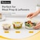 BLACKSTONE Round Glass Food Storage Container Set, 3 Pieces with Airtight Locking Lids, 420ml, 670ml and 920ml, for Meal Prep and Leftovers