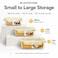BLACKSTONE Rectangular Glass Food Storage Container Set, 3 Pieces with Airtight Locking Lids, 385ml, 1.22L and 1.97L, for Meal Prep and Leftovers