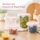 BLACKSTONE Round Plastic Food Storage Container Set, 4 Pieces for Snacks, Meal Prep and Leftovers, 220ml, 450ml, 900ml and 1.2L, BPA-Free