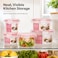 BLACKSTONE Round Plastic Food Storage Container Set, 4 Pieces for Snacks, Meal Prep and Leftovers, 220ml, 450ml, 900ml and 1.2L, BPA-Free