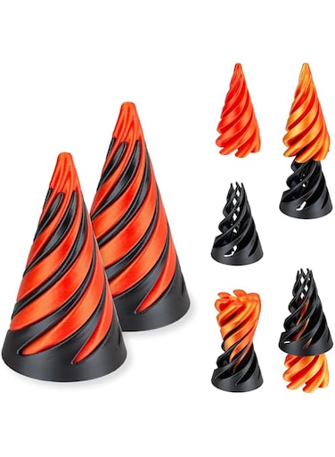2Pcs Impossible Pyramid Passthrough Sculpture 3D Printed Spiral Cone Toy Spiral Cone Fidget Toy Pass Through Pyramid Fidget Toy Stress Relief Desk Toy Pyramid Model Relax Anxiety Toy Children Adult