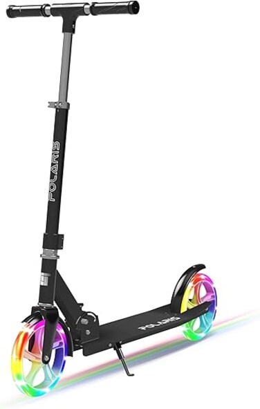 LIT Polaris 2-Wheel Kick Scooter for Teens &amp; Adults, 200mm PU Wheels, Adjustable Handlebar, Foldable Lightweight Frame, Rear Brake, Urban Commuter Scooter for Smooth Rides, LT‑7005