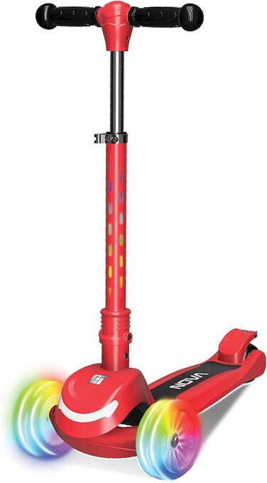 LIT Nova 3-Wheel Kick Scooter for Kids, Lean-to-Steer Design With LED Light-Up Wheels, Adjustable Handlebar, Foldable Frame for Easy StorAge, Safe &amp; Fun Ride for Ages 3+, LT‑7004