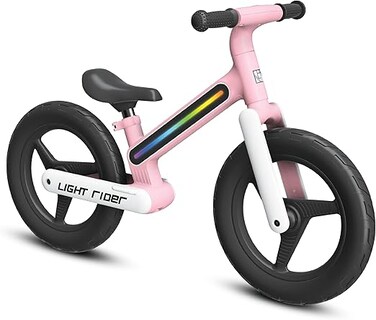 LIT Light Rider Balance Bike &ndash; Red, Lightweight Steel Frame With LED, Adjustable Seat &amp; Handlebar, Kids Balance Bike for Ages 3 +, Ideal for Learning Balance &amp; Coordination, LT-3004