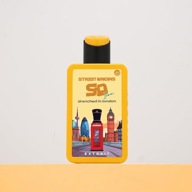 Street Origins Drenched In London Mars Extrait De Parfum for Men, 75ml Luxury Long-Lasting Cologne, Lemon, Bergamot, Jasmine, Rose, Moss, Amber, Musk &amp; Sandalwood