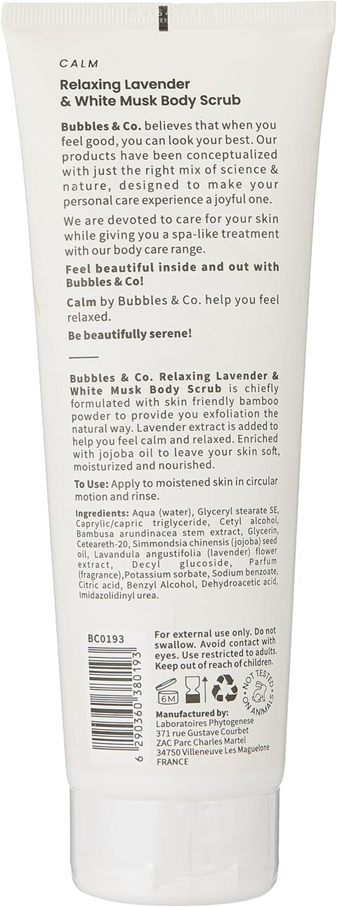 Bubbles &amp; CO Relaxing Lavendar &amp;White Musk Body Scrub 250ml