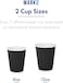 [Set of 50] [12 Oz] Black Disposable Coffee &amp; Tea Cups - Hot Beverage Corrugated Tripple Wall Disposable Paper Cups - Eco-Friendly