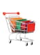 Reusable Grocery Shopping Bags with Cooler Bag, Set of 4, Foldable Trolley Bags for Shopping Cart in Orange Green Red Blue