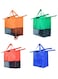 Reusable Grocery Shopping Bags with Cooler Bag, Set of 4, Foldable Trolley Bags for Shopping Cart in Orange Green Red Blue