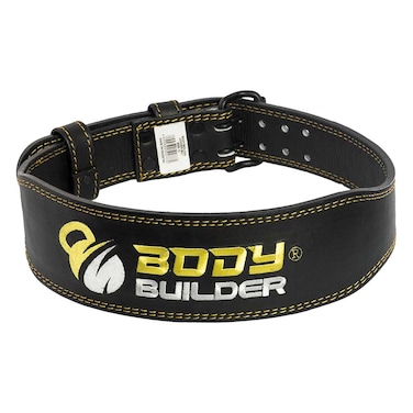 Body Builder Leather Belt, M, Yellow, Comfortable Leather, Prevent Back Injuries