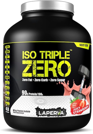 بروتين مصل اللبن المعزول من الجيل التالي Laperva Iso Triple Zero (4 أرطال، بنكهة الفراولة)