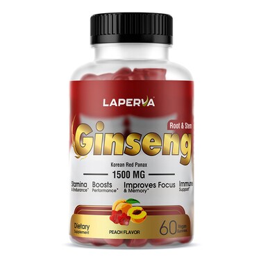 Laperva, Ginseng 1500MG, Not Flavored, 60 Veggie Gummies
