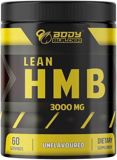 Body Builder Lean HMB 3000 MG - Vegan, PLANT BASED, Advanced Anabolic &amp; Anti-Catabolic Formula For Muscle Recovery, Growth &amp; Protection - (60 Servs - Unflavored Powder)