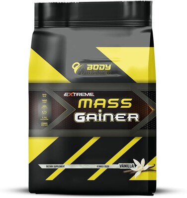 Body Builder Extreme Mass Gainer Ultimate Mass Gainer For Body Builders, 40gm Of Protein For Muscle Growth &amp; Recovery, Perfect For Extreme Bodybuilding 11 Servings - 5 Lbs (Vanilla - 10 LB)