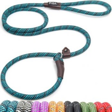 Fida Durable Slip Lead Dog Leash / Training Leash(6ft length, 1/2" thick Rope) - Blue