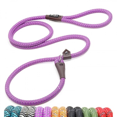 Fida Durable Slip Lead Dog Leash / Training Leash(6ft length, 1/2" thick Rope) - Purple