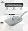 LIFE SMILE grill pan Non-stick Granite Coating with lid   Oven Safe   versatile grilling pan with drop opening, Skillet large surface,100% PFOA free (Green, 28 CM Fixed Handle)