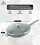 LIFE SMILE Frying Pan Big Size With Lid - Multi Layer Granite Coating Fry Pan   100% PFOA FREE   Heat-Resistant Handle Hanging Loop   Induction Base (Green, 32 CM (4 Liters))