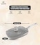 LIFE SMILE grill pan Non-stick Granite Coating with lid   Oven Safe   versatile grilling pan with drop opening, Skillet large surface,100% PFOA free (Dark Grey, 24 CM Detachable Handle)