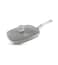 LIFE SMILE grill pan Non-stick Granite Coating with lid   Oven Safe   versatile grilling pan with drop opening, Skillet large surface,100% PFOA free (Dark Grey, 24 CM Detachable Handle)