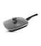 LIFE SMILE grill pan Non-stick Granite Coating with lid   Oven Safe   versatile grilling pan with drop opening, Skillet large surface,100% PFOA free (Black Bakelite Knob, 28 CM Detachable Handle)