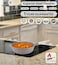 LIFE SMILE Deep Frying Pan With Lid - Multi Layer Granite Coating Non Stick Saute Pan   Stay Cool Handle With Hanging Loop   Oven Safe (Grey, 28 CM(4.2 Liter,Induction))