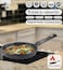 LIFE SMILE Frying Pan With Lid - 5 Layer Granite Coating Fry Pan   Multiple Hob Compatibility   Heat-Resistant Handle Hanging Loop   Induction bottom (26 CM, Black)