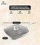 LIFE SMILE grill pan Non-stick Granite Coating with lid   Oven Safe   versatile grilling pan with drop opening, Skillet large surface,100% PFOA free (Dark Grey, 24 CM Fixed Handle)