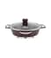 LIFE SMILE Shallow Pot with Lid   Multi Layer Non Stick Granite Coating 100% PFOA FREE   Oven Safe Frying Pan   Easy To Clean   Scratch Resistant (32 CM (5.8 Liters), Red)