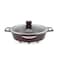 LIFE SMILE Shallow Pot with Lid   Multi Layer Non Stick Granite Coating 100% PFOA FREE   Oven Safe Frying Pan   Easy To Clean   Scratch Resistant (36 CM (7.8 Liters), Red)