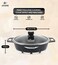 LIFE SMILE Shallow Pot with Lid   Multi Layer Non Stick Granite Coating 100% PFOA FREE   Oven Safe Frying Pan   Easy To Clean   Scratch Resistant (36 CM (7.8 Liters), Black)