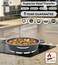 LIFE SMILE Shallow Pot with Lid   Multi Layer Non Stick Granite Coating 100% PFOA FREE   Oven Safe Frying Pan   Easy To Clean   Scratch Resistant (36 CM (7.8 Liters), Black)