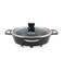 LIFE SMILE Shallow Pot with Lid   Multi Layer Non Stick Granite Coating 100% PFOA FREE   Oven Safe Frying Pan   Easy To Clean   Scratch Resistant (36 CM (7.8 Liters), Black)