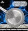 LIFE SMILE Frying Pan Big Size With Lid - Multi Layer Granite Coating Fry Pan   100% PFOA FREE   Heat-Resistant Handle Hanging Loop   Induction Base (Davy Grey, 32 CM (4 Liters))