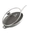 LIFE SMILE Frying Pan Big Size With Lid - Multi Layer Granite Coating Fry Pan   100% PFOA FREE   Heat-Resistant Handle Hanging Loop   Induction Base (Davy Grey, 32 CM (4 Liters))
