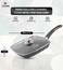 LIFE SMILE grill pan Non-stick Granite Coating with lid   Oven Safe   versatile grilling pan with drop opening, Skillet large surface,100% PFOA free (Black, 28 CM Fixed Handle)