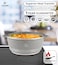 LIFE SMILE Cooking Pot   aluminum Soup Pot With Glass Lid   100% PFOA Free, Fixed Handle   Multi Layer Non-Stick Granite Coating   oven safe &amp; Dishwasher Safe (32CM (9.5 Liters), Gray)
