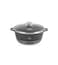 LIFE SMILE Cooking Pot   aluminum Soup Pot With Glass Lid   100% PFOA Free, Fixed Handle   Multi Layer Non-Stick Granite Coating   oven safe &amp; Dishwasher Safe (24CM (4.1 Liters), Black)